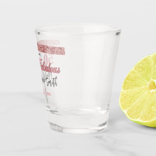 50と素晴らしい誕生日エレガントバラピンクグリッター ショットグラス (右)