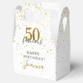 50と素晴らしい誕生日エレガント金ゴールドとブラック フェイバーボックス (オープン)