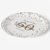 50と素晴らしい誕生日エレガント銅金ゴールド名 ペーパープレート (アングル)