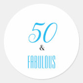 50と素晴らしい誕生日カスタマイズパーティー ラウンドシール (正面)