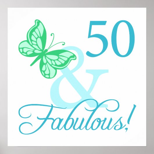 50と素晴らしい誕生日ギフト(アクア) ポスター (正面)