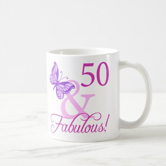 50と素晴らしい誕生日ギフト(プラム) コーヒーマグカップ (右)