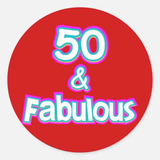 50と素晴らしい誕生日ギフト ラウンドシール (正面)