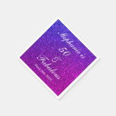 50と素晴らしい誕生日グラデーションピンクパープルグリッター スタンダードカクテルナプキン (角)