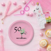 50と素晴らしい誕生日コスモマルティーニパーティー ペーパープレート (パーティー)