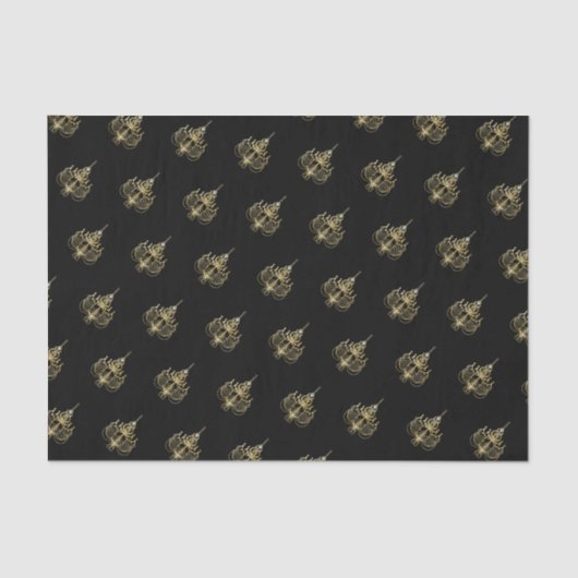 50と素晴らしい誕生日ゴールデンシャンデリア 薄葉紙 (正面)