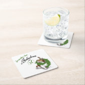 50と素晴らしい誕生日シェットランド・ シープドッグドッググリーン スクエアペーパーコースター (インサイチュ)