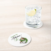 50と素晴らしい誕生日シェットランド・ シープドッグドッググリーン ラウンドペーパーコースター (インサイチュ)