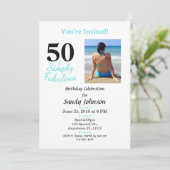 50と素晴らしい誕生日シンプルかわいい 招待状 (スタンド正面)