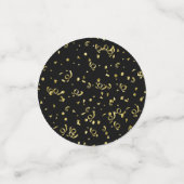 50と素晴らしい誕生日スクリプトブラック/金ゴールドおもしろい コンフェッティ (スモール正面)