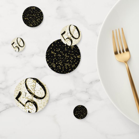 50と素晴らしい誕生日スクリプトブラック/金ゴールドおもしろい コンフェッティ (グループ)
