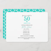 50と素晴らしい誕生日ターコイズマーメイドビーチ 招待状 (正面/裏面)