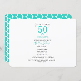 50と素晴らしい誕生日ターコイズマーメイドビーチ 招待状