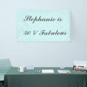 50と素晴らしい誕生日ティール（緑がかった色）ブルーホワイトグレイクール 横断幕 (トレードショー)