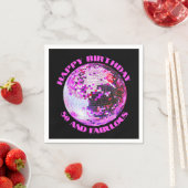 50と素晴らしい誕生日ディスコのダンスパーティーレトロ スタンダードカクテルナプキン (インサイチュ)