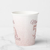 50と素晴らしい誕生日バラ金ゴールドグリッター 紙コップ (右)