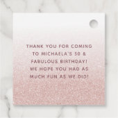 50と素晴らしい誕生日バラ金ゴールド エレガント フェイバータグ (裏面)