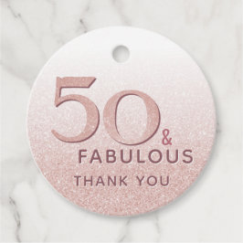 50と素晴らしい誕生日バラ金ゴールド エレガント フェイバータグ