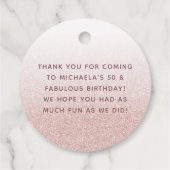 50と素晴らしい誕生日バラ金ゴールド エレガント フェイバータグ (裏面)