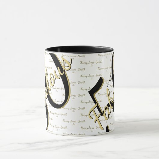 50と素晴らしい誕生日パーティエレガント金ゴールド/ブラック マグカップ (中央)