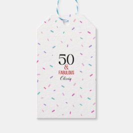 50と素晴らしい誕生日パーティカラフル紙吹雪 ギフトタグ