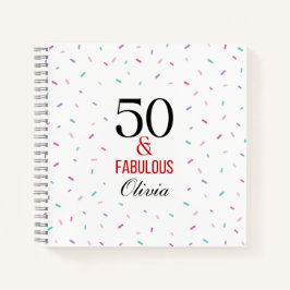 50と素晴らしい誕生日パーティカラフル紙吹雪 ノートブック