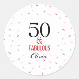 50と素晴らしい誕生日パーティカラフル紙吹雪 ラウンドシール
