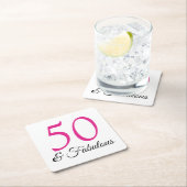 50と素晴らしい誕生日パーティコースター スクエアペーパーコースター (インサイチュ)