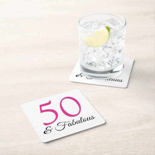 50と素晴らしい誕生日パーティコースター スクエアペーパーコースター (インサイチュ)