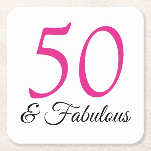 50と素晴らしい誕生日パーティコースター スクエアペーパーコースター (正面)