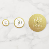 50と素晴らしい誕生日パーティデコル葉金ゴールド コンフェッティ (正面)