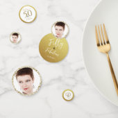 50と素晴らしい誕生日パーティデコル葉金ゴールド コンフェッティ (グループ)