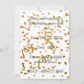 50と素晴らしい誕生日パーティピンクの金ゴールド紙吹雪 招待状 (裏面)