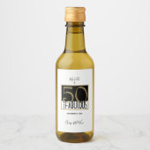 50と素晴らしい誕生日パーティブラック金ゴールド ワインラベル (正面)