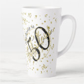 50と素晴らしい誕生日パーティブラック/金ゴールドおもしろい50th カフェラテマグ (右)