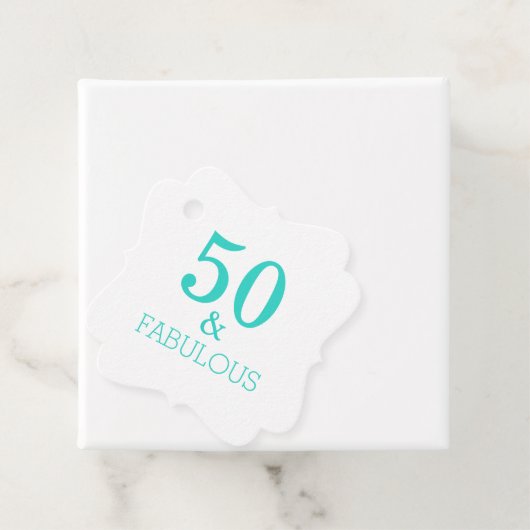 50と素晴らしい誕生日パーティホワイトターコイズ フェイバータグ (インサイチュ)