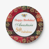 50と素晴らしい誕生日パーティマドラス ペーパープレート (正面)