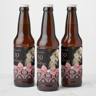 50と素晴らしい誕生日パーティモノグラム名 ビールラベル