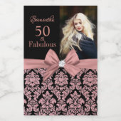 50と素晴らしい誕生日パーティモノグラム名 ワインラベル (シングルラベル)