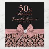 50と素晴らしい誕生日パーティモノグラム名 ワインラベル (シングルラベル)