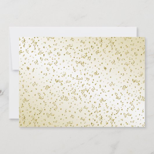 50と素晴らしい誕生日パーティーおもしろいブラック/金ゴールド50th 招待状 (裏面)