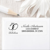 50と素晴らしい誕生日パーティーお祝い ラベル (インサイチュ)