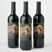 50と素晴らしい誕生日パーティーのモノグラムの名前ワイン ワインラベル (ボトル)