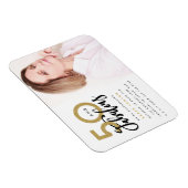 50と素晴らしい誕生日パーティーの写真の招待状 マグネット (右側)