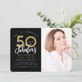 50と素晴らしい誕生日パーティーの写真の招待状 招待状 (スタンド正面)