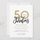 50と素晴らしい誕生日パーティーの招待 招待状 (正面)