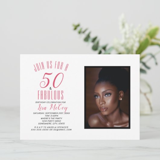 50と素晴らしい誕生日パーティーの招待 招待状 (スタンド正面)
