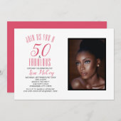 50と素晴らしい誕生日パーティーの招待 招待状 (正面/裏面)