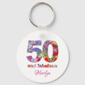 50と素晴らしい誕生日パーティーキーチモダンェーン キーホルダー (裏面)