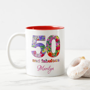 50と素晴らしい誕生日パーティーコーヒモダンーマグ ツートーンマグカップ